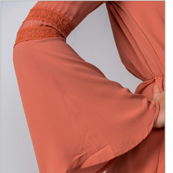 😻😻 S/M/L CORAL LACED BOHO ROMPER - Picture 4 of 5